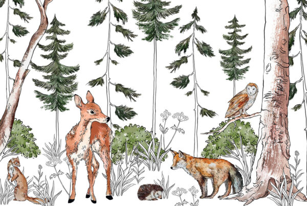 Group of animals in a forest Group of animals in a forest