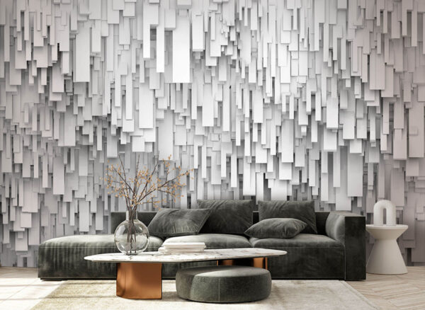 White rectangular shapes on a wall White rectangular shapes on a wall