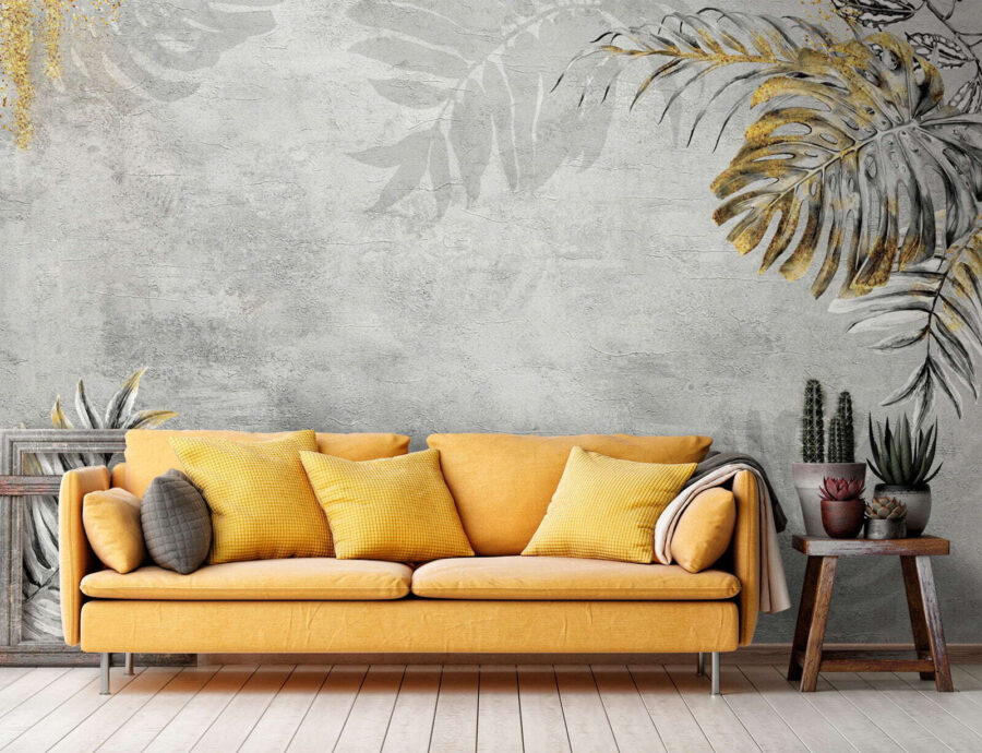 Nature-inspired leaves on textured background. Nature-inspired leaves on textured background.