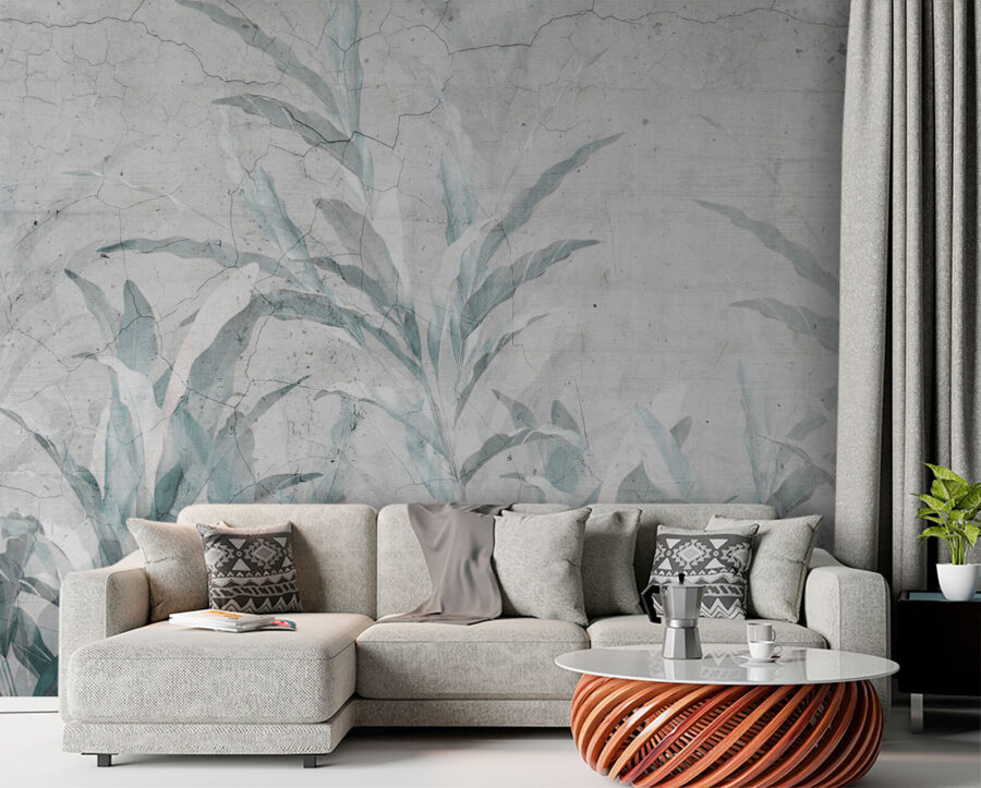 Soft leaves against a textured backdrop