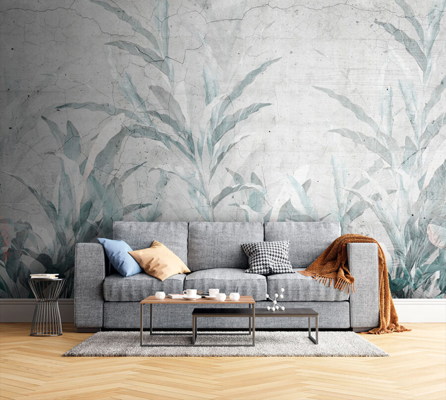 Soft leaves against a textured backdrop