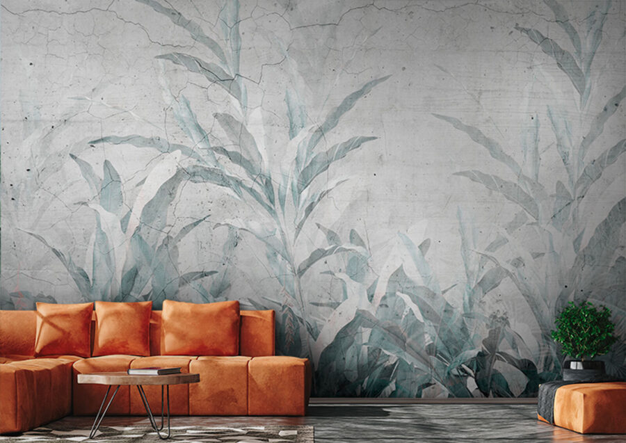 Soft leaves against a textured backdrop