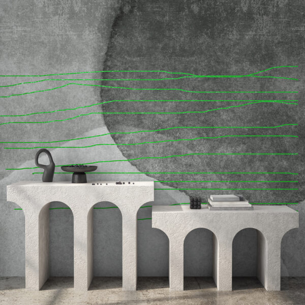 Wall mural Wall mural A grey and white background with green lines (SKU: u78579v3)
