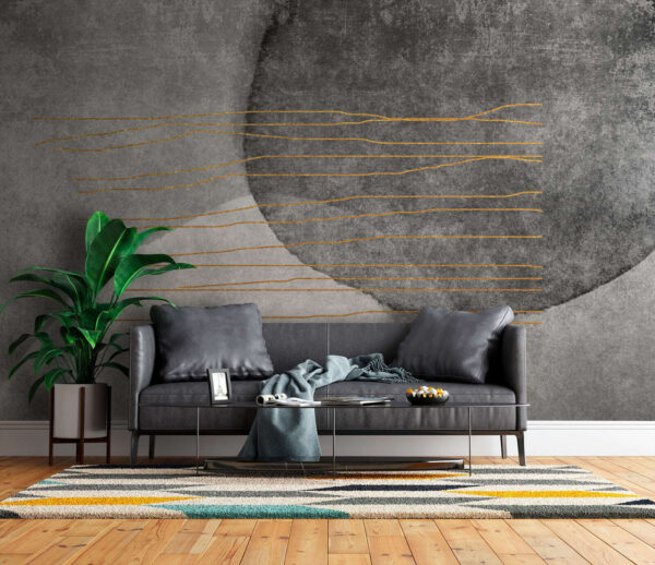 Grey and white painting with orange lines Grey and white painting with orange lines