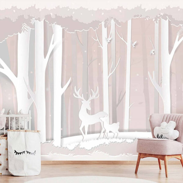 Paper cut out of a deer in a forest Paper cut out of a deer in a forest