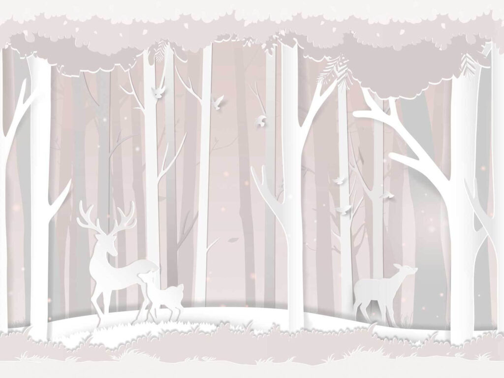 Paper cut out of a deer in a forest Paper cut out of a deer in a forest
