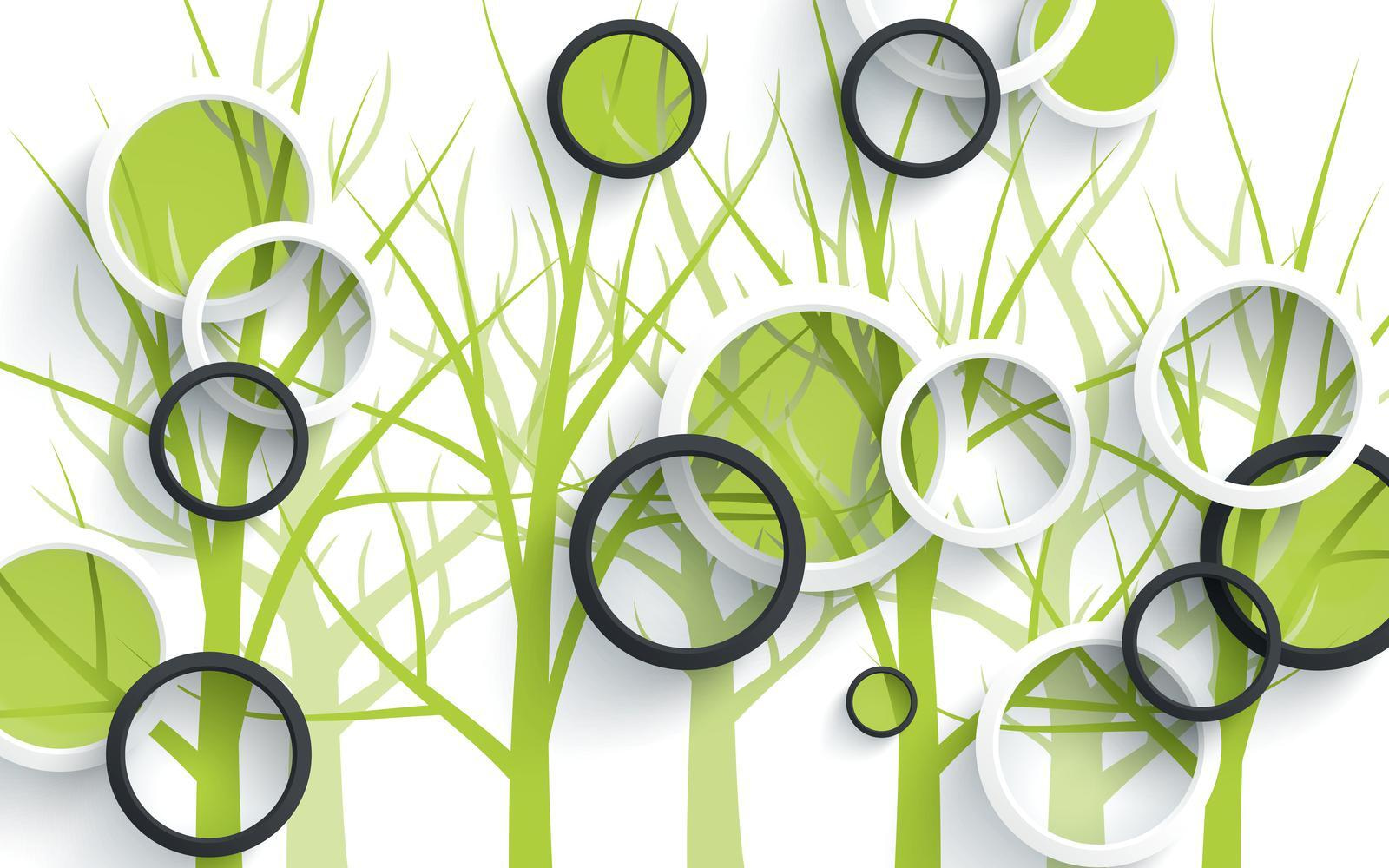 u78082p - Wallpaper with circles and trees - tegory