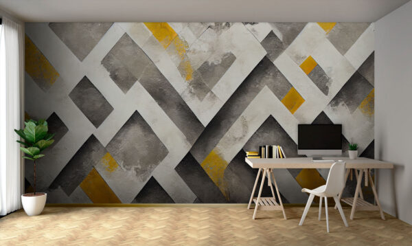 Grey and yellow painted wall Grey and yellow painted wall
