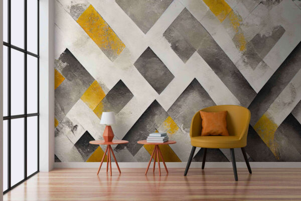 Grey and yellow painted wall Grey and yellow painted wall