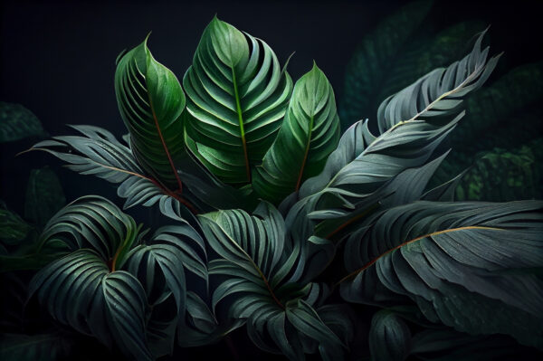 Lush greenery in soft shadows Lush greenery in soft shadows
