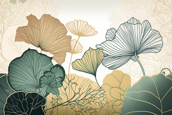 Botanical elegance in soft colors. Botanical elegance in soft colors.