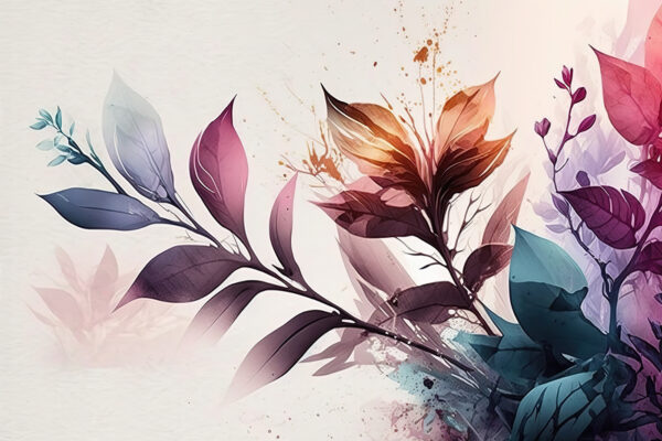 Vibrant foliage in soft pastel hues Vibrant foliage in soft pastel hues