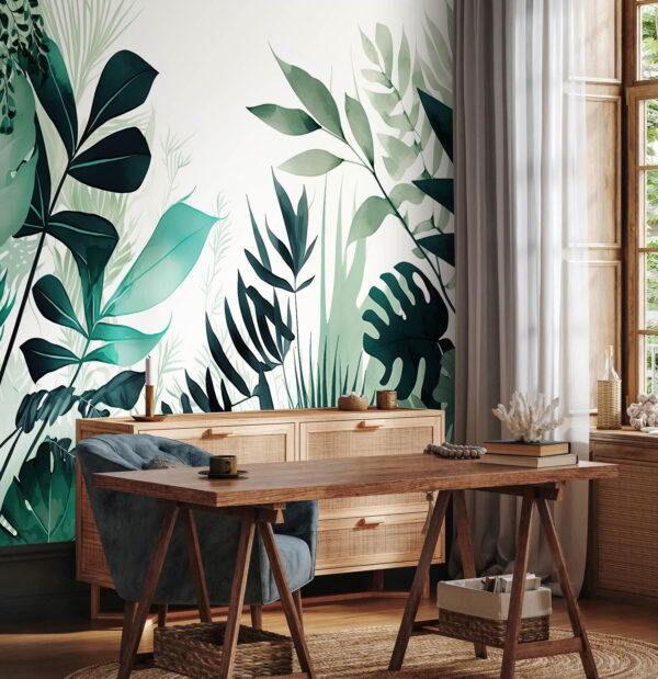 Lush green leaves in soft hues. Lush green leaves in soft hues.