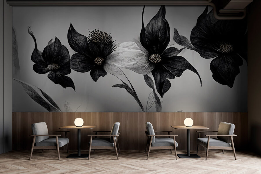 Black and white flower
