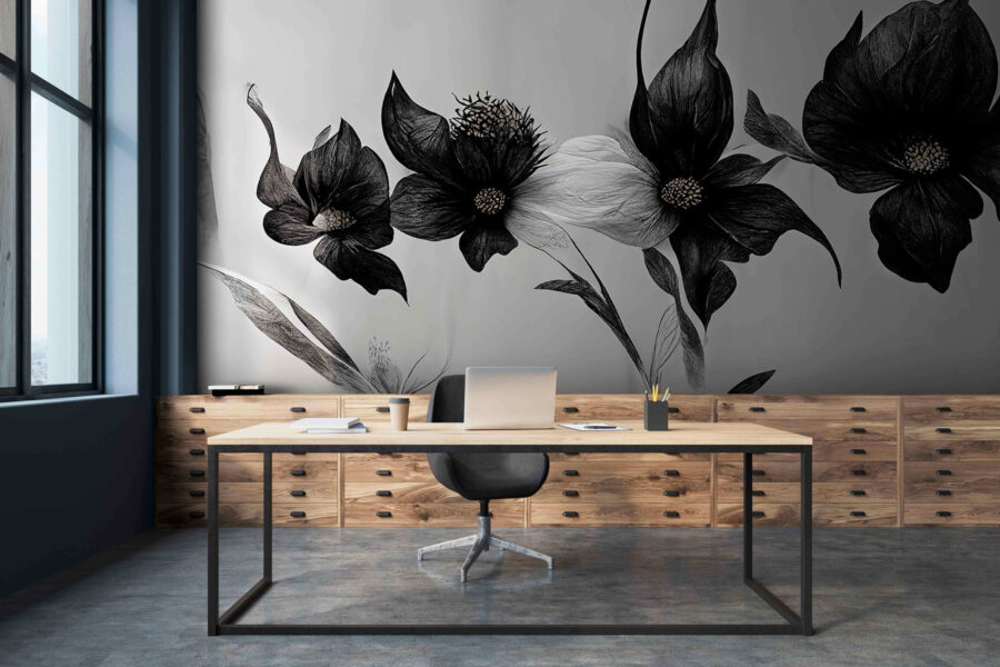 Black and white flower