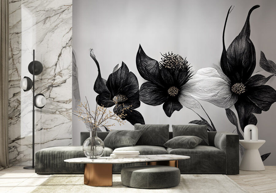 Black and white flower