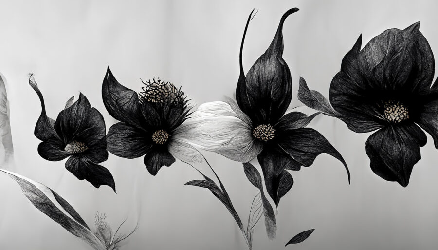 Black and white flower