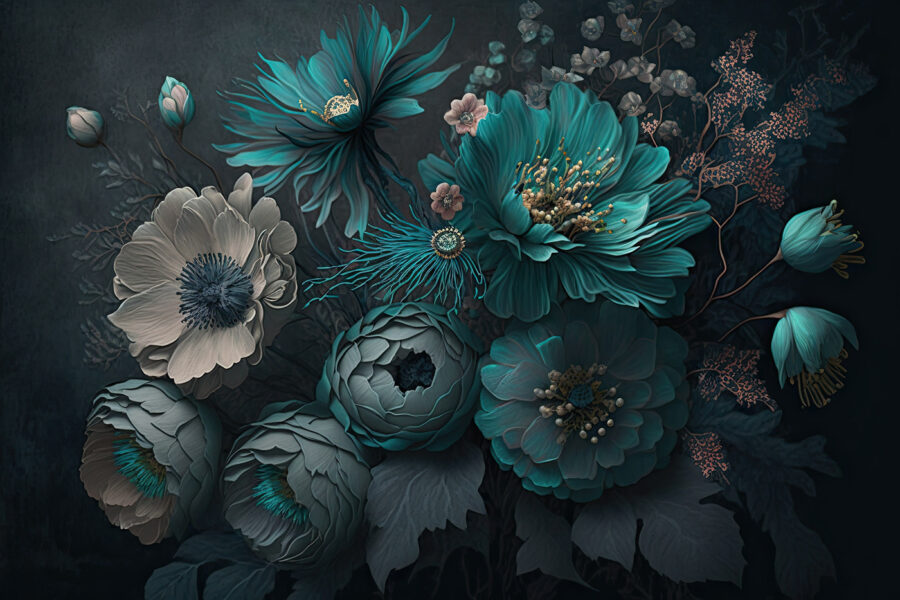 Wall murals Elegant floral arrangement in cool tones. - Image 6