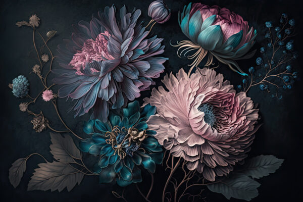 Elegant flowers on a dark background. Elegant flowers on a dark background.