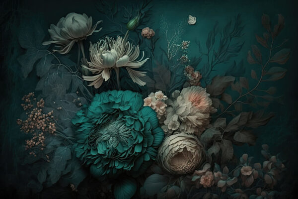 Elegant floral composition with deep hues. Elegant floral composition with deep hues.
