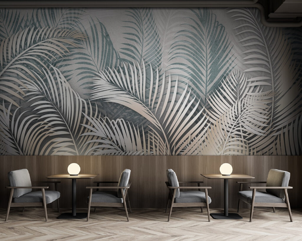 Group of leaves on a wall Group of leaves on a wall