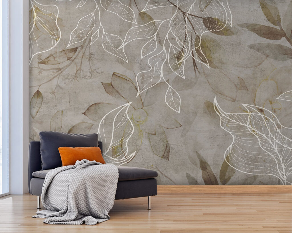 Elegant leaves on a textured background