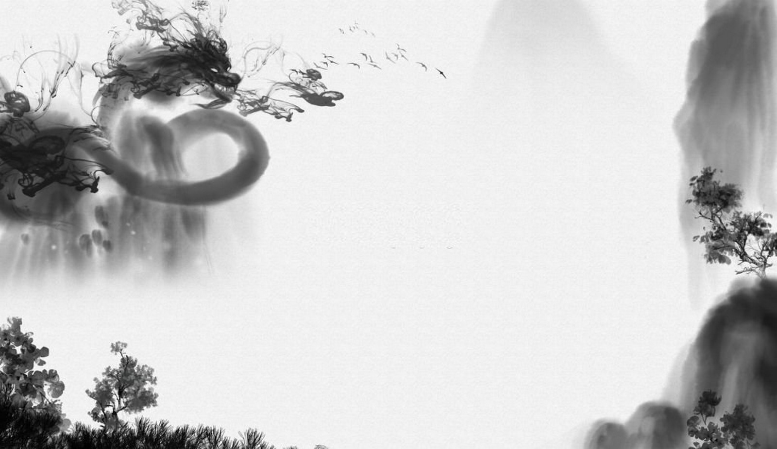 Black and white image of a dragon