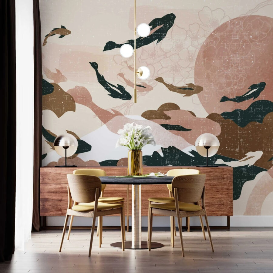 Painting of fish in the sky