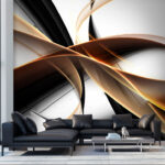 Wall murals Black and white swirls