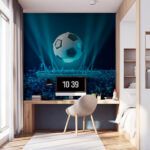 Wall murals Football ball above a stadium