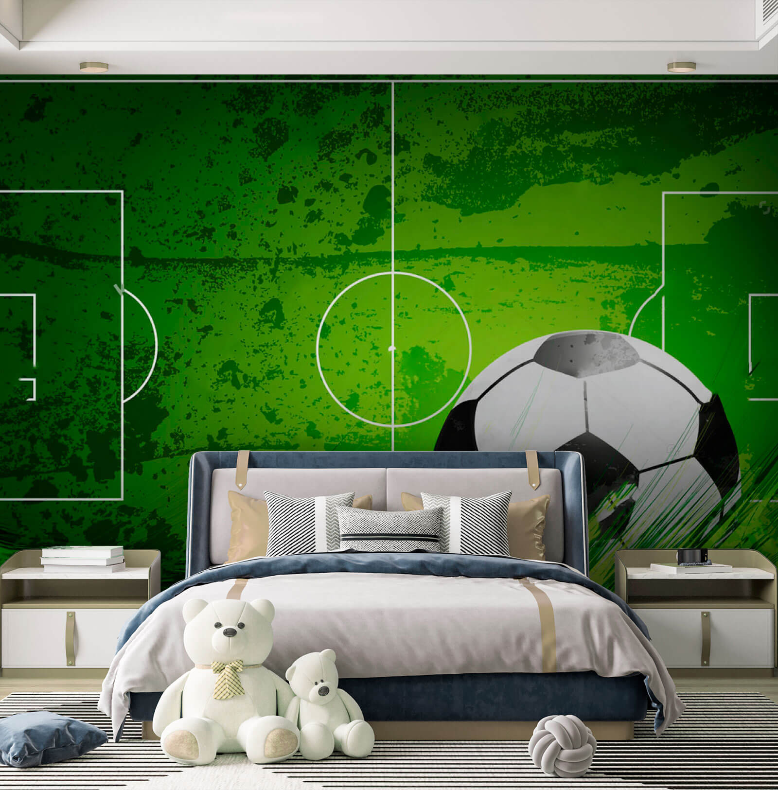 Football ball on a green field u72784pib1m - Football ball on a green field - tegory