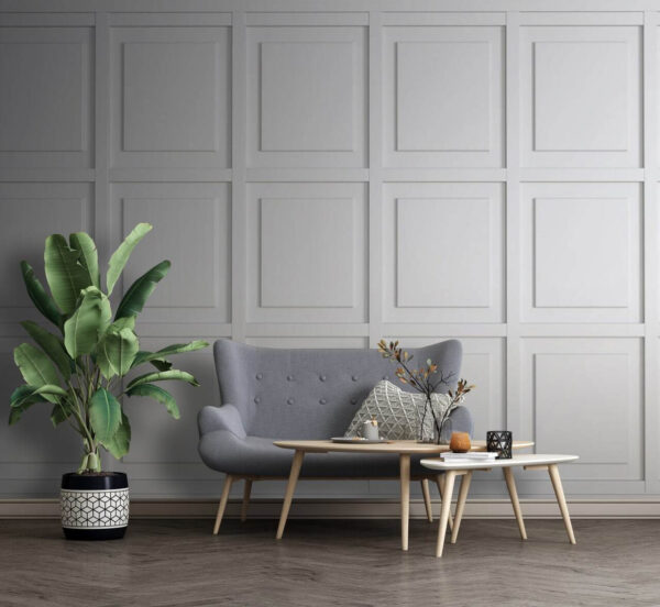 White wall with square tiles White wall with square tiles