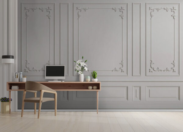 White wall with molding White wall with molding