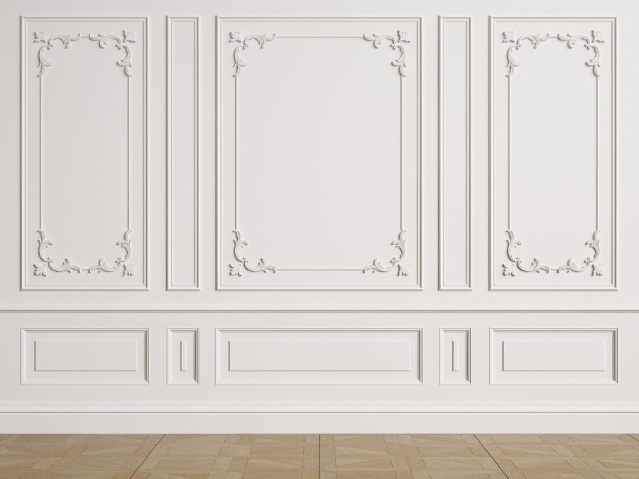 White wall with molding