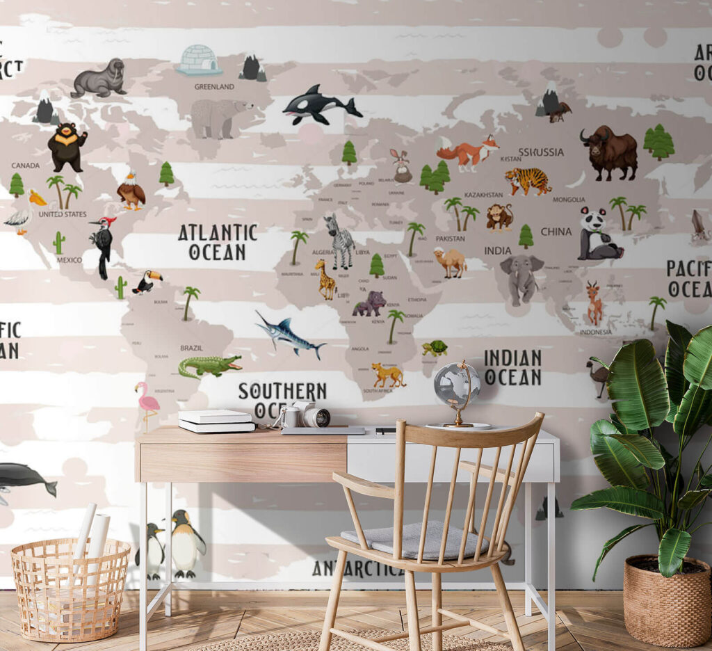 Map of the world with animals u72580pir3 1024x936 - Map of the world with animals