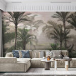Wall murals Group of palm trees and bushes