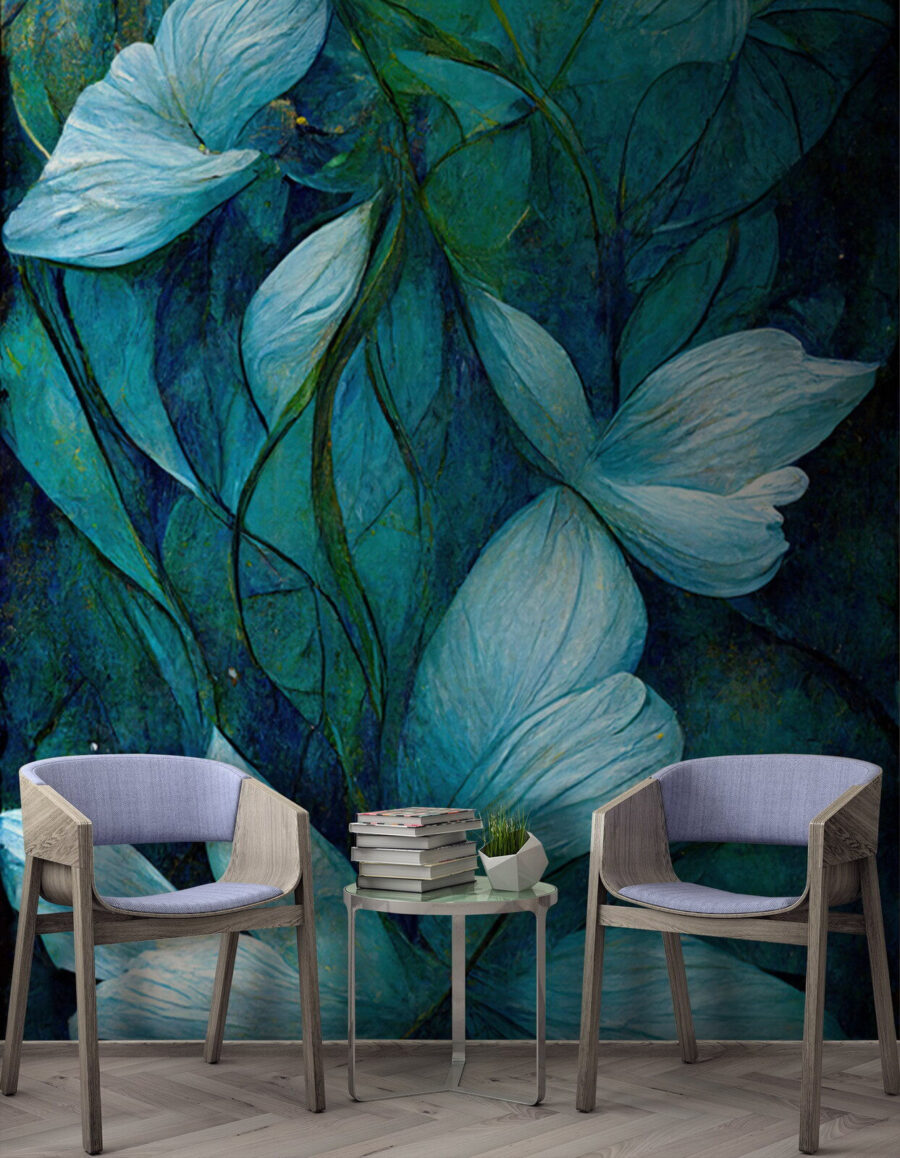 Painting of flowers and leaves Painting of flowers and leaves