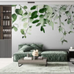 Wall murals Elegant green leaves background design