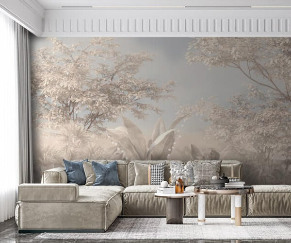 Serene garden in soft hues Serene garden in soft hues
