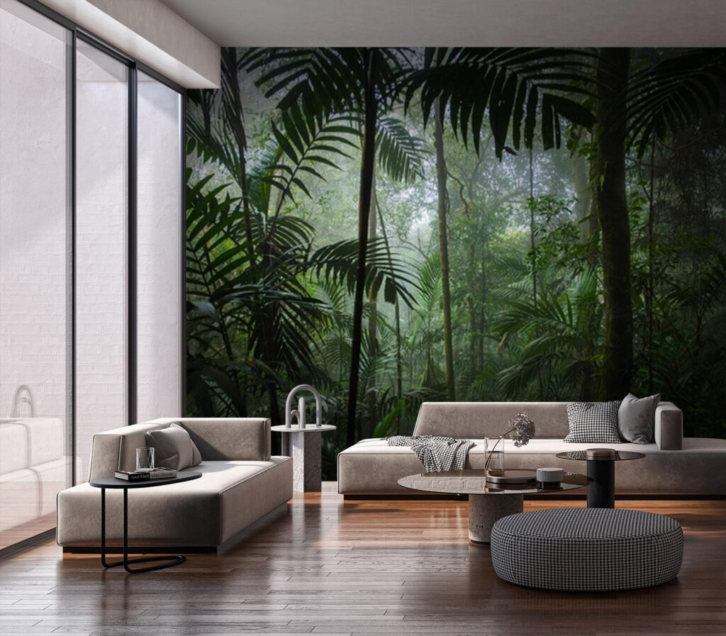 Dense forest with tall trees