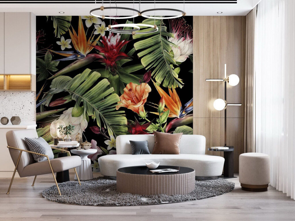 Floral pattern with flowers and leaves Floral pattern with flowers and leaves