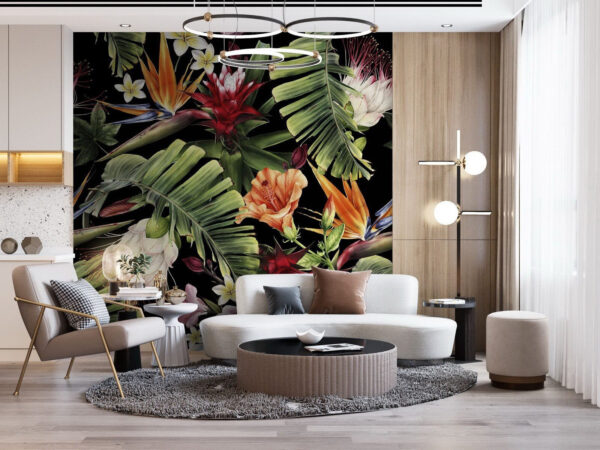 Floral pattern with flowers and leaves Floral pattern with flowers and leaves