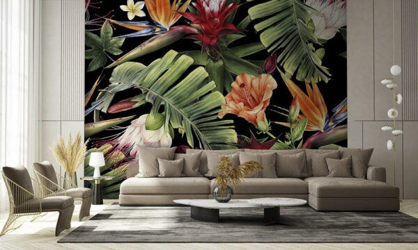 Floral pattern with flowers and leaves Floral pattern with flowers and leaves