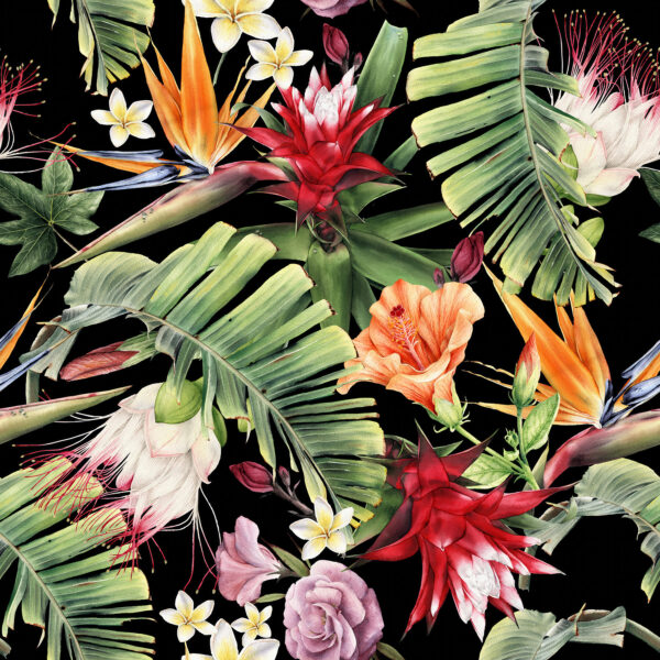 Floral pattern with flowers and leaves Floral pattern with flowers and leaves