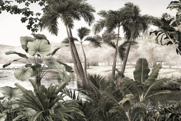 A group of palm trees in water A group of palm trees in water