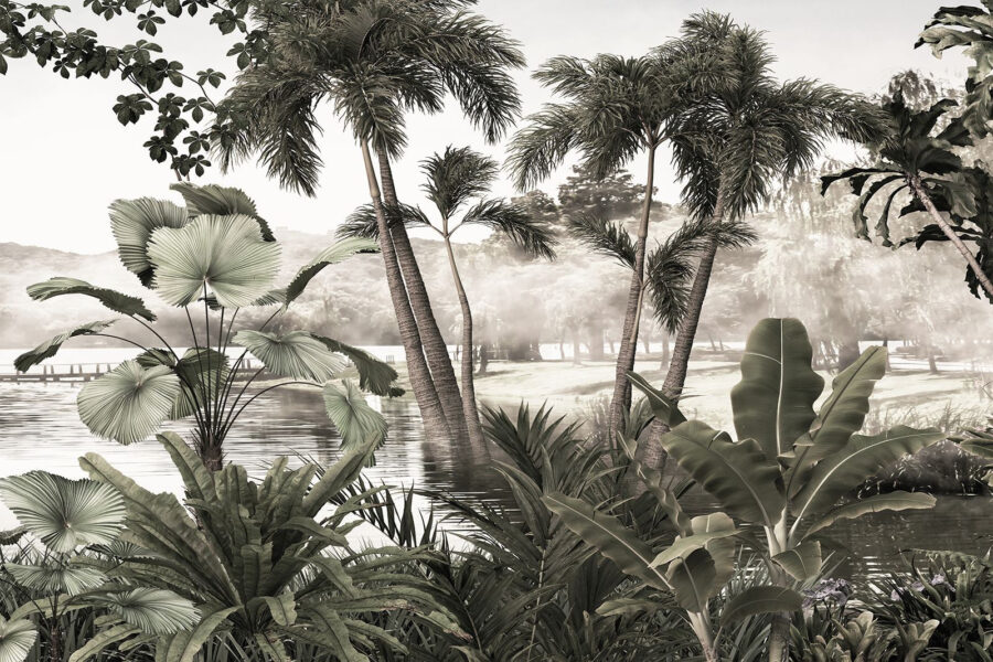 A group of palm trees in water A group of palm trees in water