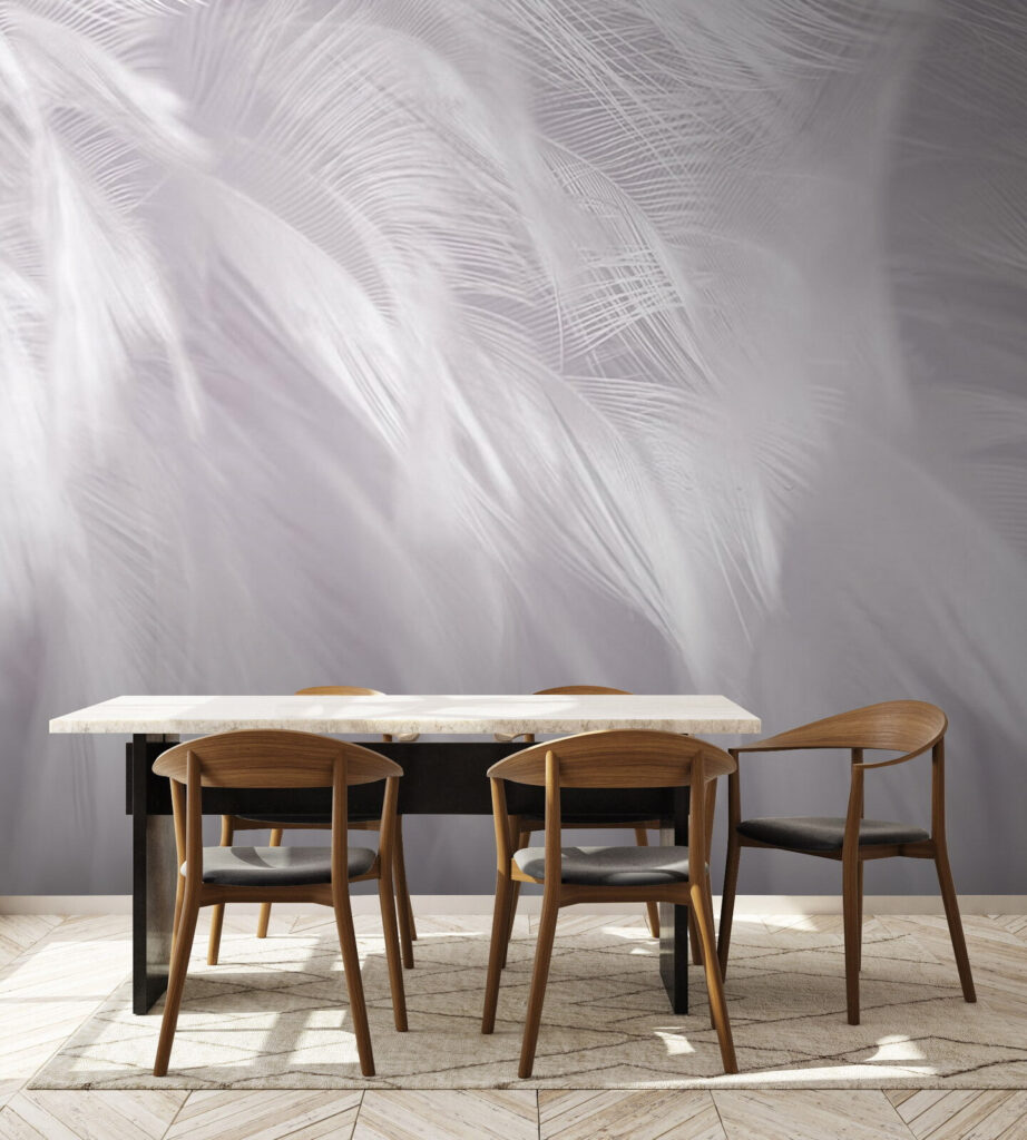 Delicate feathers blending softly together