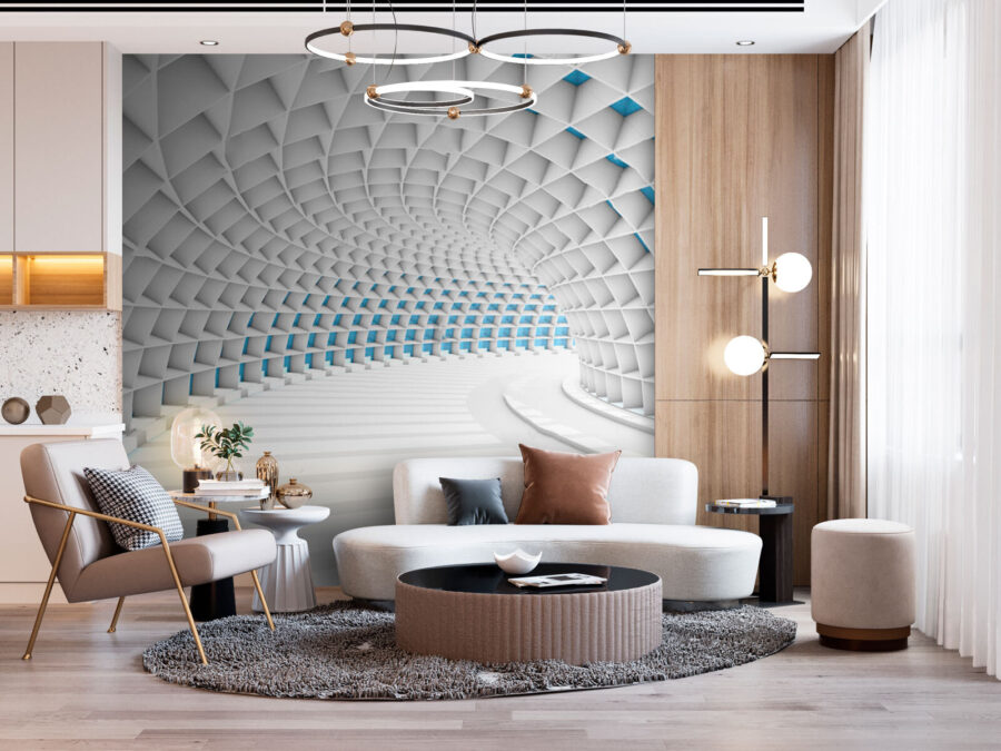 White tunnel with blue squares u72280pig1 900x675 - White tunnel with blue squares - tegory