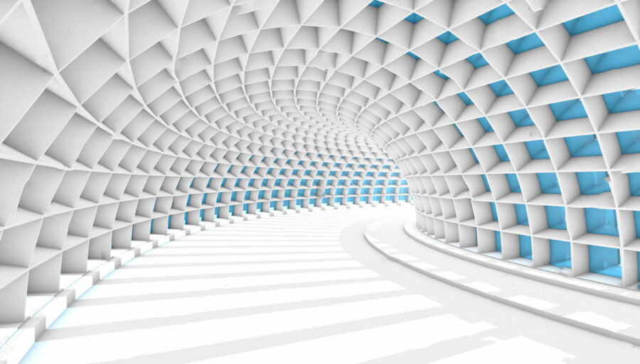 White tunnel with blue squares u72280p 900x513 - White tunnel with blue squares - tegory