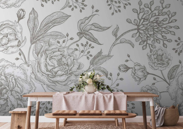 Delicate floral pattern on a light background Delicate floral pattern on a light background